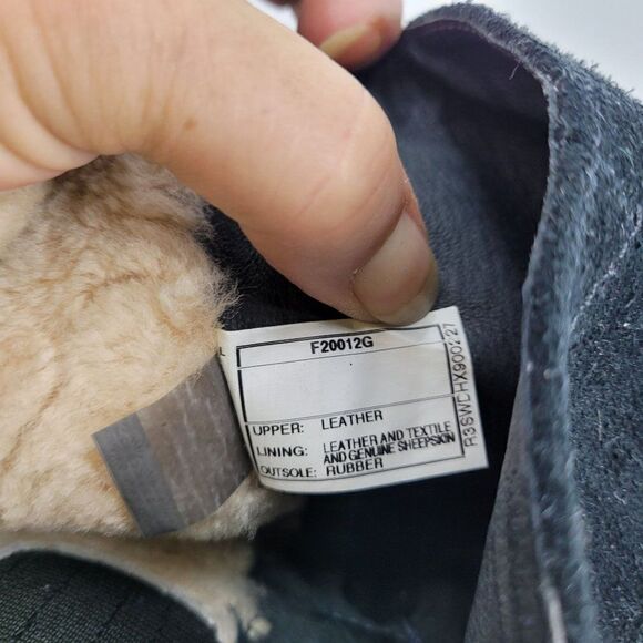 Ugg Cydnee Boots 8.5 Black Leather Knee High Buckle Sheepskin Shearling Stretch - Picture 15 of 17